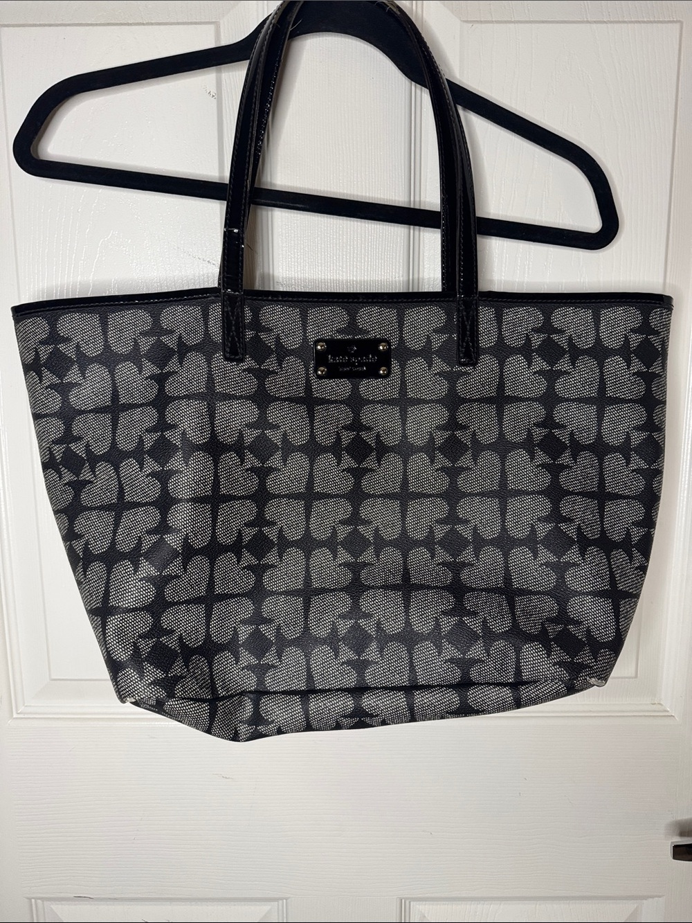 kate spade Black and Gray Signature Pattern Tote for creatives